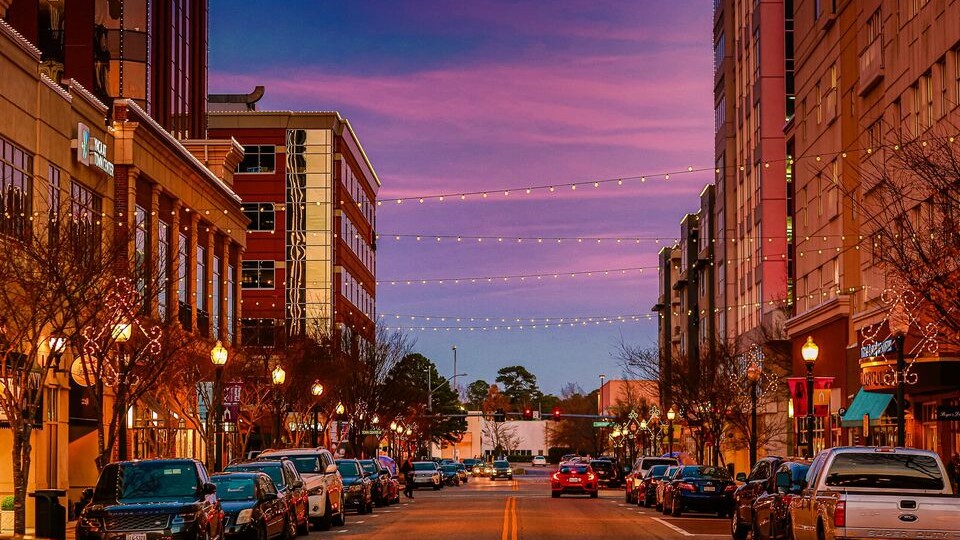 Town Center Lights at night